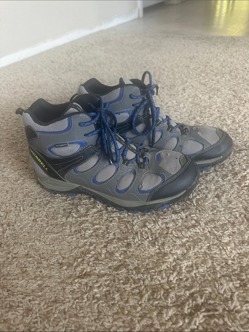 Merrell Gray and Blue Men's Trail Boots
